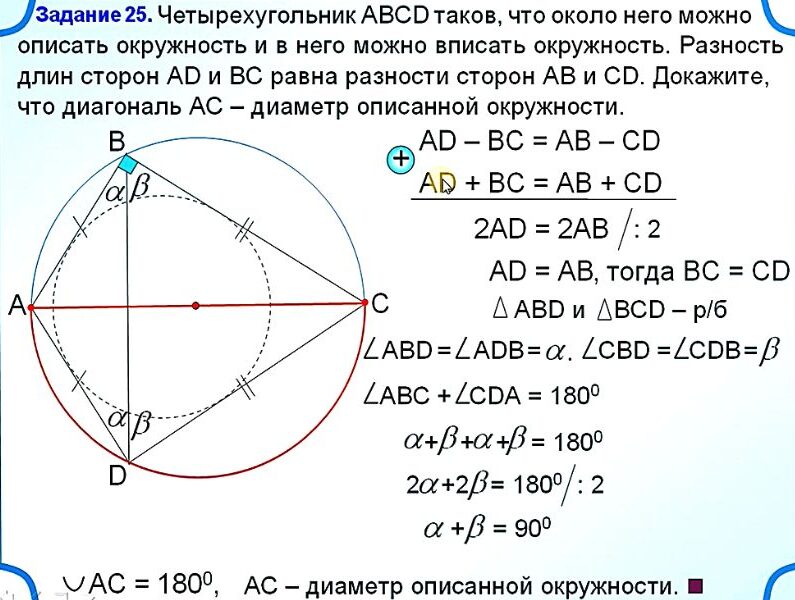 Задание №25. Решение варианта №206 ОГЭ по математике